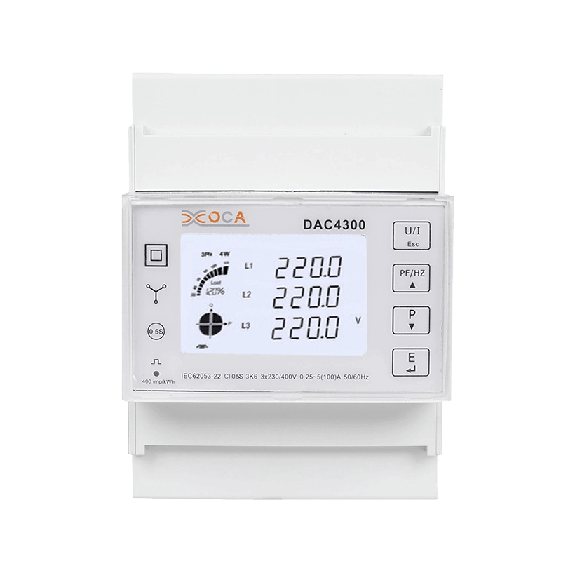 Dac4300 DIN-skena LCD trefas med transformatorenergimätare