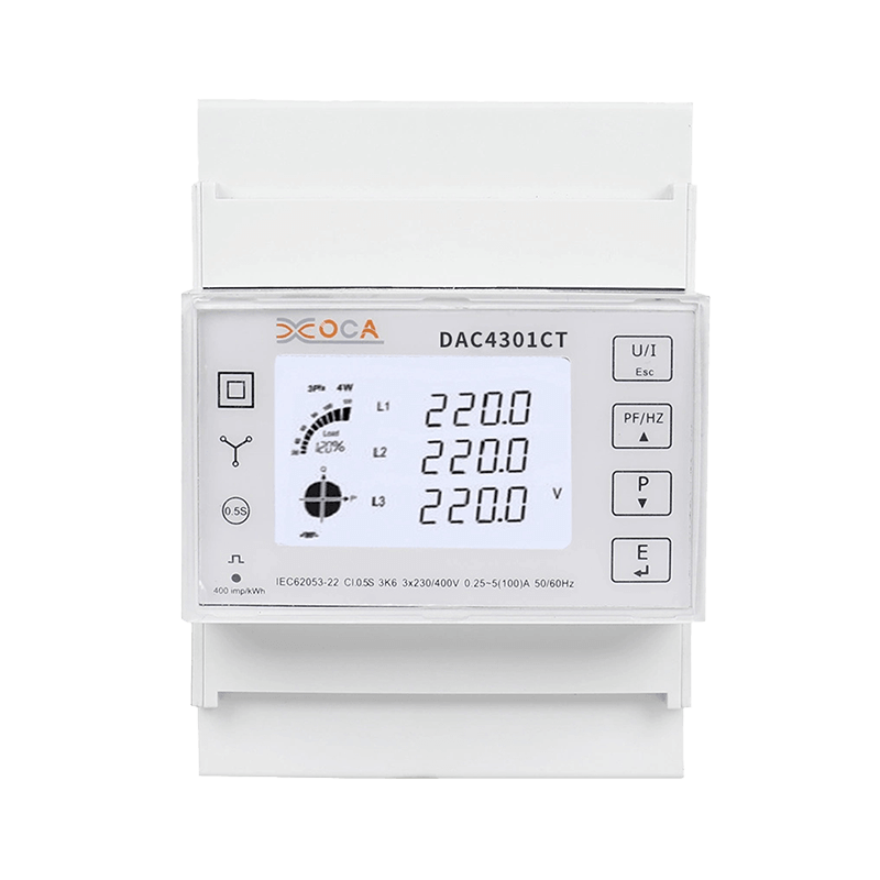 Dac4301CT DIN-skena AC trefas med transformatorenergimätare