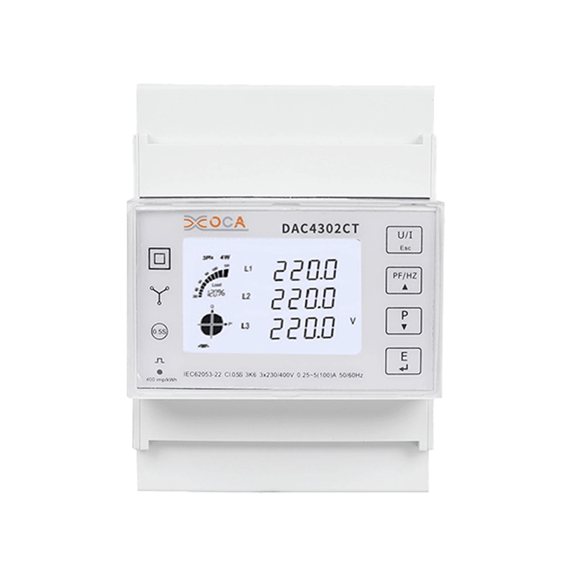 Dac4302CT DIN-skena AC trefas Modbus Smart Energy Meter Multimeter