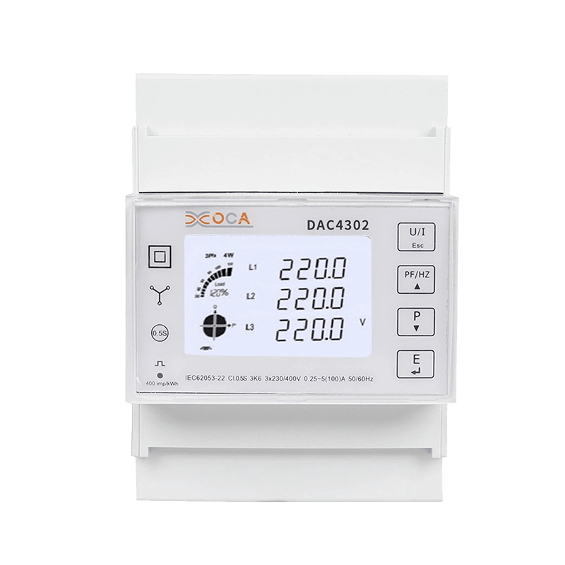 Dac4302 DIN-skena AC trefas 2t eleffektmätare