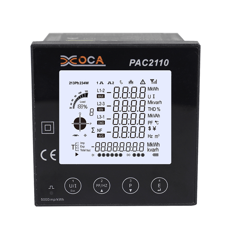 PAC2110 Multifunktions Smart WiFi LCD-panel Digital trådlös strömanalysator