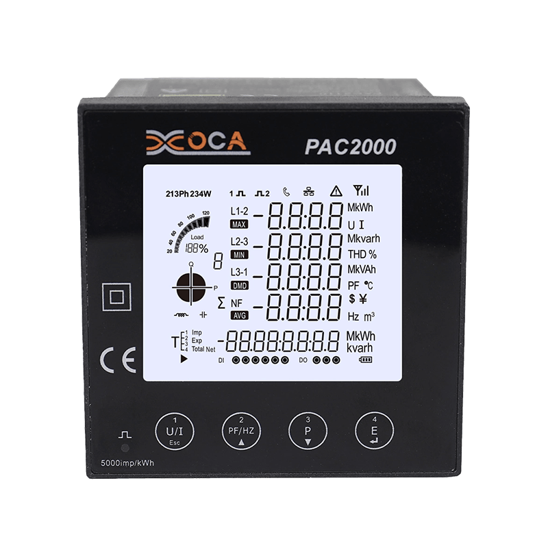 PAC2000 Smart Big LCD Digital Multi-Function Panel Power Meter